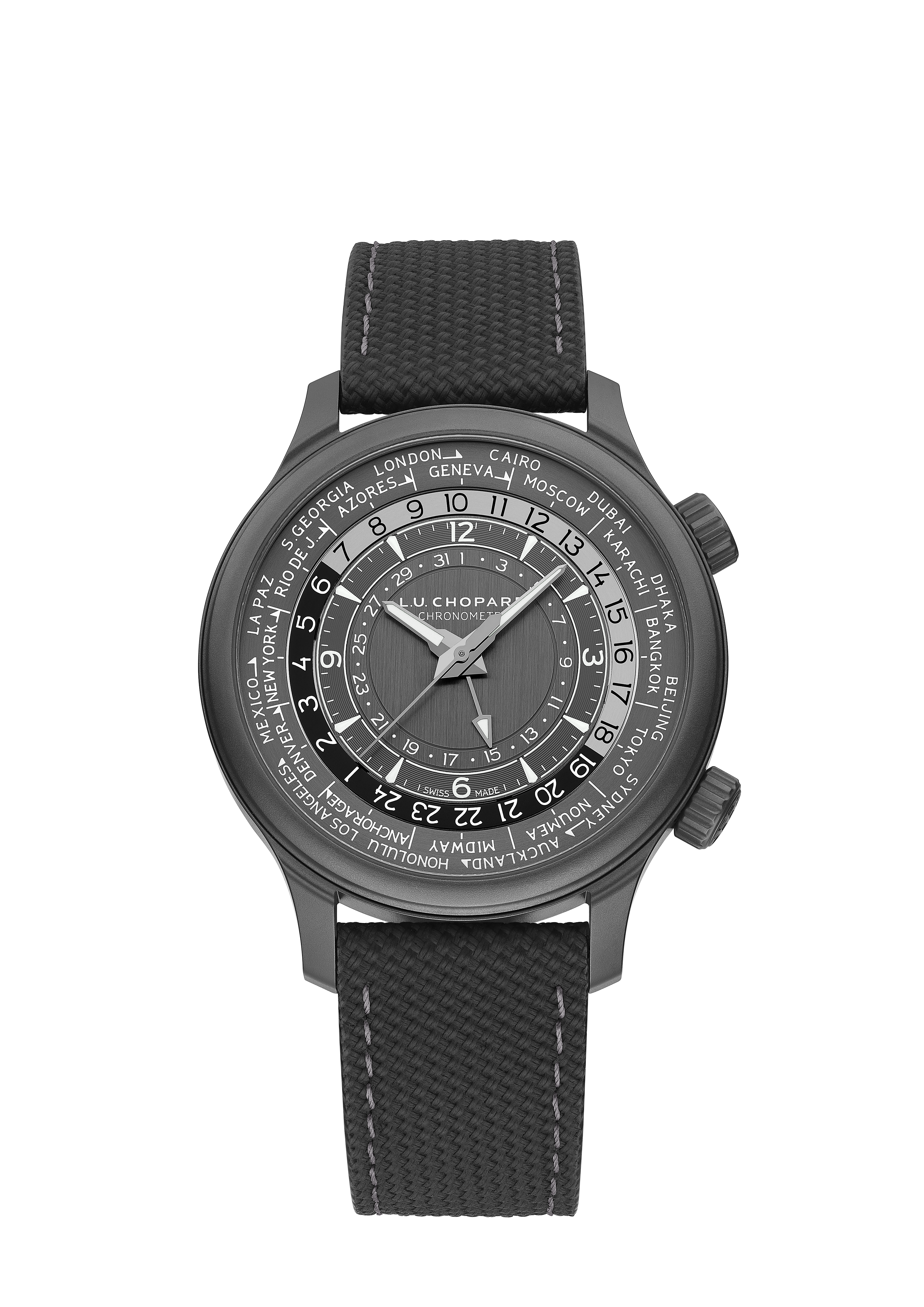 Luxury Men watch L.U.C Time Traveler One Black | Chopard® 168574-3008