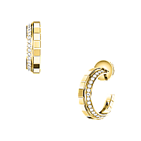 Chopard - Boucles d'oreilles Diamant Ice Cube 837008-0001 Vue de face et 3/4