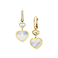 Chopard - ダイヤモンド イヤリング ハッピーハート 837482-0310 正面＆3/4ビュー