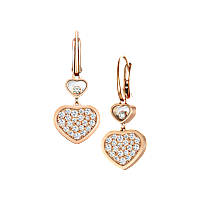Chopard - Boucles d'oreilles Happy Hearts 837482-5009 Vue de face et 3/4