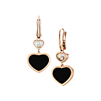 Chopard - ダイヤモンド イヤリング ハッピーハート 837482-5210 正面＆3/4ビュー