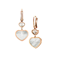Chopard - ダイヤモンド イヤリング ハッピーハート 837482-5310 正面＆3/4ビュー