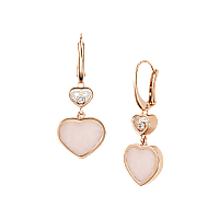 Chopard - Boucles d'oreilles Diamant Happy Hearts 837482-5620 Vue de face et 3/4