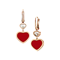 Chopard - ダイヤモンド イヤリング ハッピーハート 837482-5810 正面＆3/4ビュー