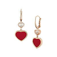 Chopard - ダイヤモンド イヤリング ハッピーハート 837482-5820 正面＆3/4ビュー