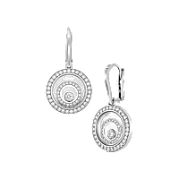 Chopard - 钻石 耳环 Happy Spirit 838230-1001 正面及3/4视图