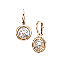 Chopard - Diamond Earrings Happy Spirit 838230-9001 front & 3/4 view
