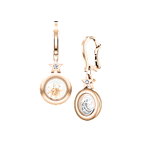 Chopard - Diamond Earrings Happy Diamonds Sun, Moon and Stars 839434-5201 front & 3/4 view