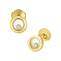 Chopard - Diamond Earrings Happy Diamonds Icons 83A017-0001 front & 3/4 view