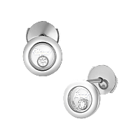 Chopard - Diamond Earrings Happy Diamonds Icons 83A017-1001 front & 3/4 view