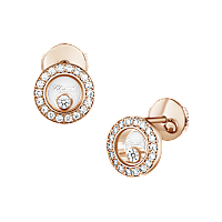 Chopard - ダイヤモンド イヤリング ハッピーダイヤモンド アイコン 83A017-5201 正面＆3/4ビュー