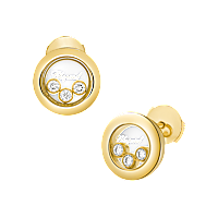 Chopard - Diamond Earrings Happy Diamonds Icons 83A018-0001 front & 3/4 view