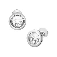 Chopard - 钻石 耳环 Happy Diamonds Icons 83A018-1001 正面及3/4视图
