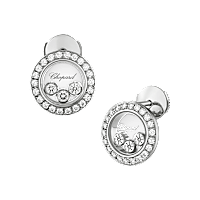Chopard - 钻石 耳环 Happy Diamonds Icons 83A018-1201 正面及3/4视图