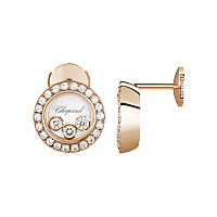 Chopard - ダイヤモンド イヤリング ハッピーダイヤモンド アイコン 83A018-5201  正面＆側面ビュー