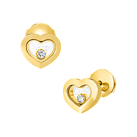 Chopard - Diamond Earrings Happy Diamonds Icons 83A054-0001 front & 3/4 view