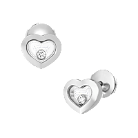 Chopard - 钻石 耳环 Happy Diamonds Icons 83A054-1001 正面及3/4视图