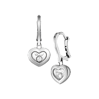 Chopard - Boucles d'oreilles Happy Diamonds Icons 83A054-1301 Vue de face et 3/4