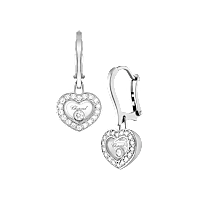 Chopard - 钻石 耳环 Happy Diamonds Icons 83A054-1401 正面及3/4视图