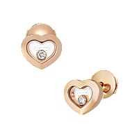 Chopard - Diamond Earrings Happy Diamonds Icons 83A054-5001 front & 3/4 view