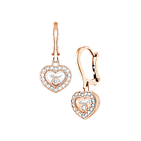 Chopard - Diamant Ohrringe Happy Diamonds Icons 83A054-5401 Vorder- und 3/4-Ansicht
