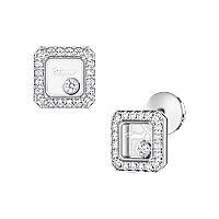 Chopard - 钻石 耳环 Happy Diamonds Icons 83A114-1201 正面及3/4视图