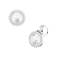 Chopard - Diamond Earrings Happy Diamonds Icons 83A191-1201 front & 3/4 view