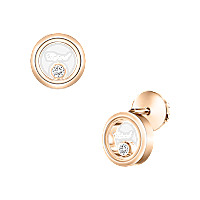 Chopard - Earrings Happy Diamonds Icons 83A191-5001 front & 3/4 view