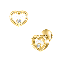Chopard - Diamond Earrings Happy Diamonds Icons 83A192-0001 front & 3/4 view
