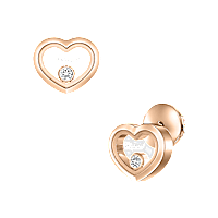 Chopard - Diamond Earrings Happy Diamonds Icons 83A192-5001 front & 3/4 view