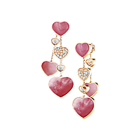 Chopard - 钻石 耳环 Happy Hearts 83A482-5906 正面及3/4视图