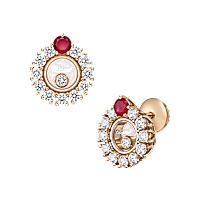 Chopard - Diamond Earrings Happy Diamonds Icons 83A609-5310 front & 3/4 view