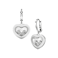 Chopard - 钻石 耳环 Happy Diamonds Icons 83A611-1301 正面及3/4视图