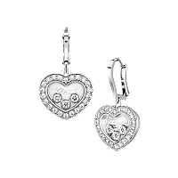Chopard - 钻石 耳环 Happy Diamonds Icons 83A611-1401 正面及3/4视图