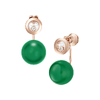 Chopard - Boucles d'oreilles Diamant Happy Diamonds Planet 83A619-5101 Vue de face et 3/4