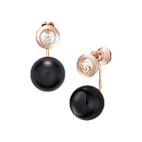Chopard - Boucles d'oreilles Diamant Happy Diamonds Planet 83A619-5201 Vue de face et 3/4