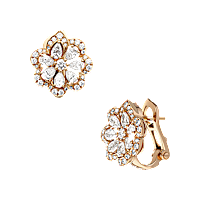 Chopard - pendientes de clip Diamantes Precious Lace Mini-Frou-Frou 848347-5001 Vista frontal y 3/4