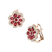 Chopard - Серьги-клипсы с бриллиантами Precious Lace Mini-Frou-Frou 848347-5002 Вид спереди и 3/4