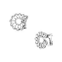 Chopard - pendientes de clip Diamantes Precious Lace Vague 848349-1001 Vista frontal y 3/4