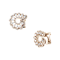 Chopard - pendientes de clip Diamantes Precious Lace Vague 848349-5001 Vista frontal y 3/4