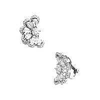 Chopard - pendientes de clip Diamantes Precious Lace Nuage 848351-1001 Vista frontal y 3/4