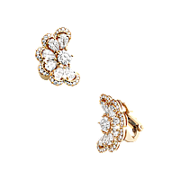 Chopard - Orecchini a clip Diamanti Precious Lace Nuage 848351-5001 Vista frontale e 3/4