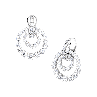 Chopard - Diamond Earclips L'Heure du Diamant 849059-1001 front & 3/4 view