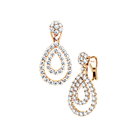 Chopard - Diamond Earclips L'Heure du Diamant 849066-5001 front & 3/4 view