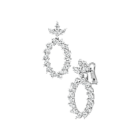 Chopard - Diamond Earclips L'Heure du Diamant Marquise-cut Diamonds 84A062-1001 front & 3/4 view