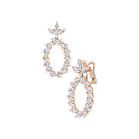 Chopard - Diamond Earclips L'Heure du Diamant Marquise 84A062-5001 front & 3/4 view