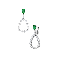Chopard - Diamond Earclips L'Heure Du Diamant Drop 84A063-1401 front & 3/4 view
