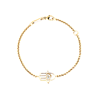 Chopard - Bracelet Happy Diamonds Good Luck Charms 857864-5001 Vue boucl&eacute;e avec la boucle
