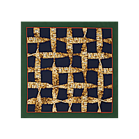 Bleu marine - 90&nbsp;x 90&nbsp;cm Foulard vue &agrave; plat