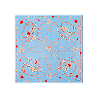 أزرق فاتح - 90 &times; 90 سم وشاح عرض منبسط